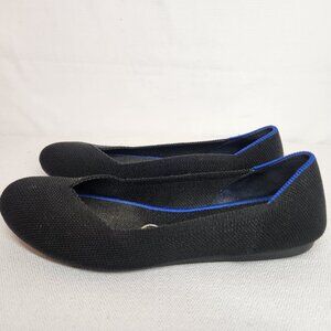 Rothys Womens 6 Black Knit Round Toed The Flats